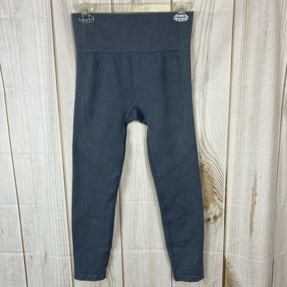 JoyLab Pants - Leggings Hi-Rise Ribbed Stretchy Active Wear Seamless Blue Size Small/Medium